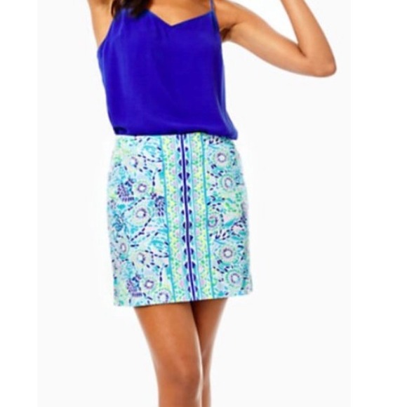 NWT Lilly Pulitzer Marigold Skort Blue Ibiza Open Water Green Pink Mini Size 2 - Picture 3 of 10